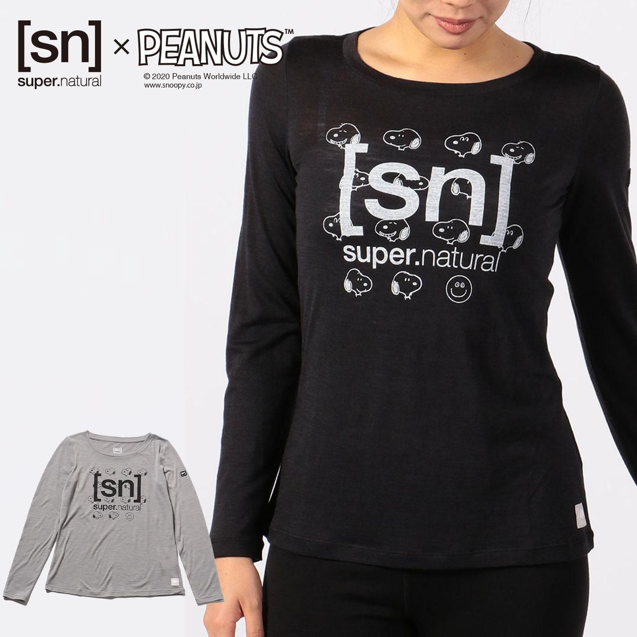 W Peanuts Classic Tee レディース 長袖 スヌーピー Sn ロゴtシャツ スポーツウェア ヨガウェア Sn Super Natural スポーツ アウトドア ヨガウェアのエスエヌ スーパーナチュラル 公式ecサイト