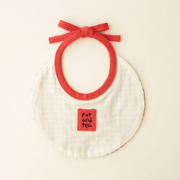 pot and tea(ポットアンドティー)|刺繍ベビースタイ 黒 Sleep pot and tea(ポットアンドティー)|刺繍ベビースタイ 黒 Sleep