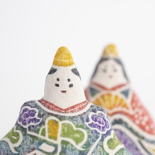 真工藝の木版手染めのぬいぐるみ「ひな人形」セット