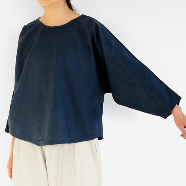 【再入荷】 ヂェン先生の日常着｜ドルマンスリーブカットソー ネイビー トップス