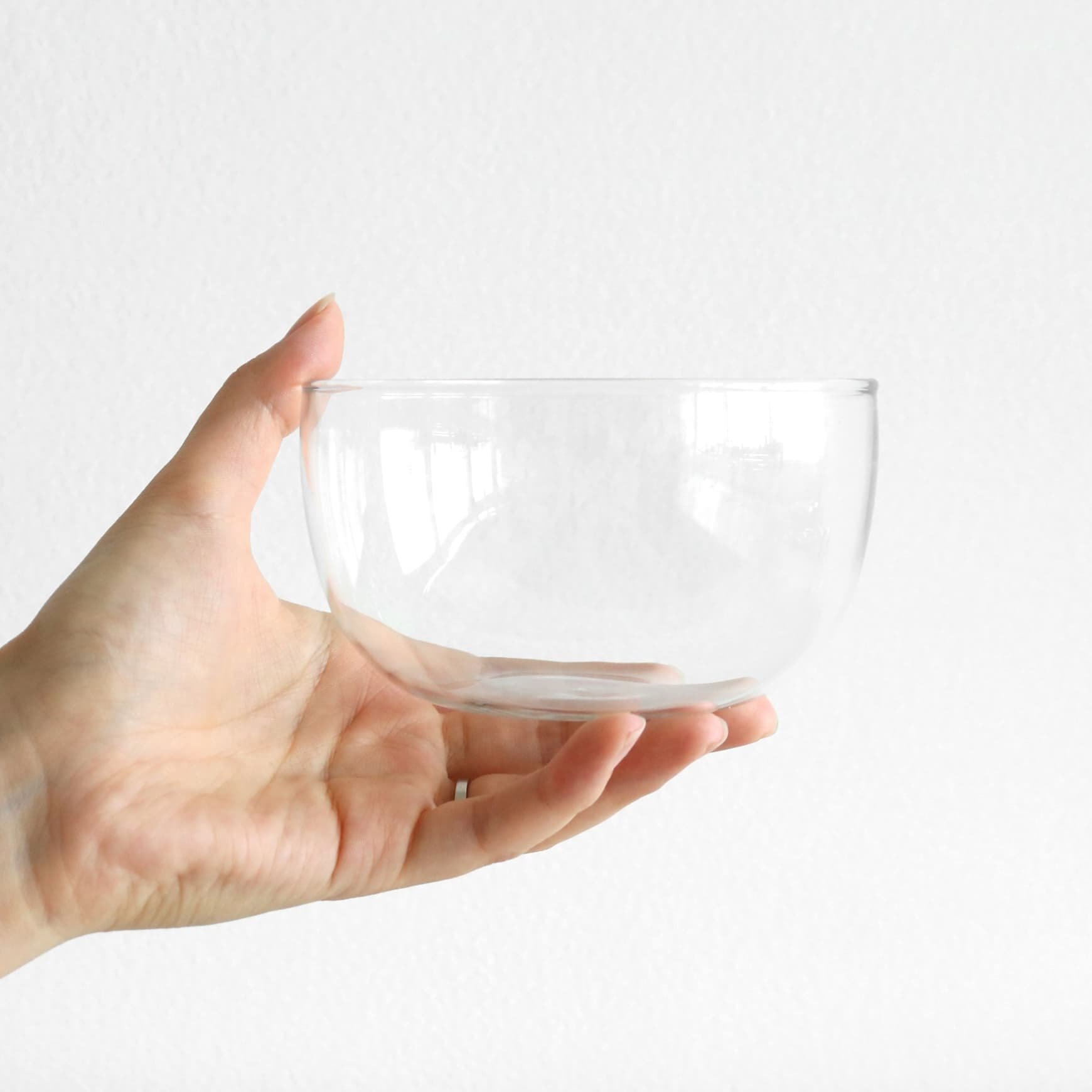 「TG glass（ティージーグラス）」の耐熱ガラスのアイスクリーム＆デザートボウル