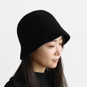 ベル型帽体 mature ha.（マチュアーハ）｜MKF-24130 bell hat lamb ブラック