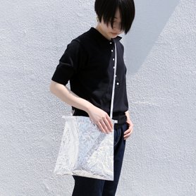 Drawstring bag with strap 30　シルバー