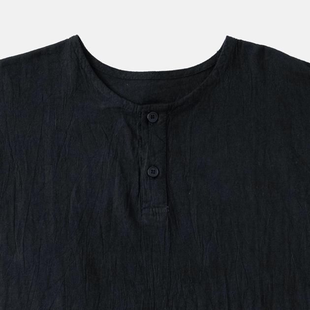 ヂェン先生の日常着|ヘンリーネックフレンチトップス ブラック ヂェン先生の日常着|ヘンリーネックフレンチトップス ブラック