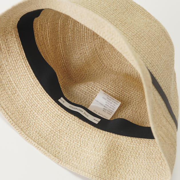 「mature ha.(マチュアーハ)」のブレードハットMPB1-01S / WP paper braid light hat short (貼箱入り)/ チャコールグレー