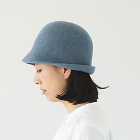 mature ha.（マチュアーハ）｜MKF-24130 bell hat lamb / ブルー