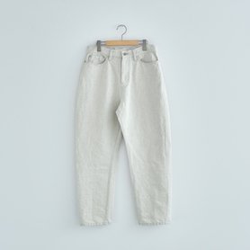 denim pants "tapered" / cotton linen