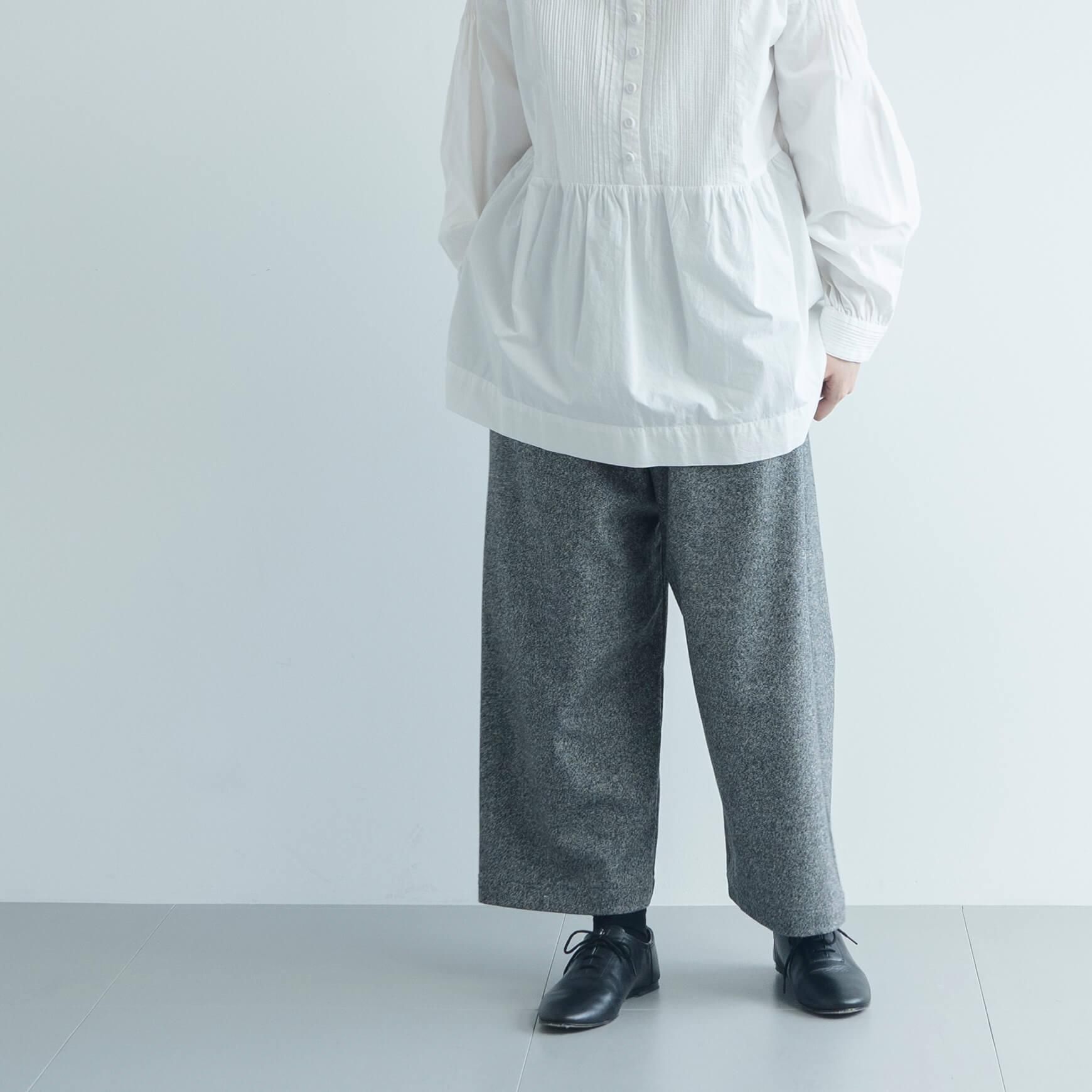 pot and tea（ポットアンドティー）｜ウールワイドパンツ / ツイード