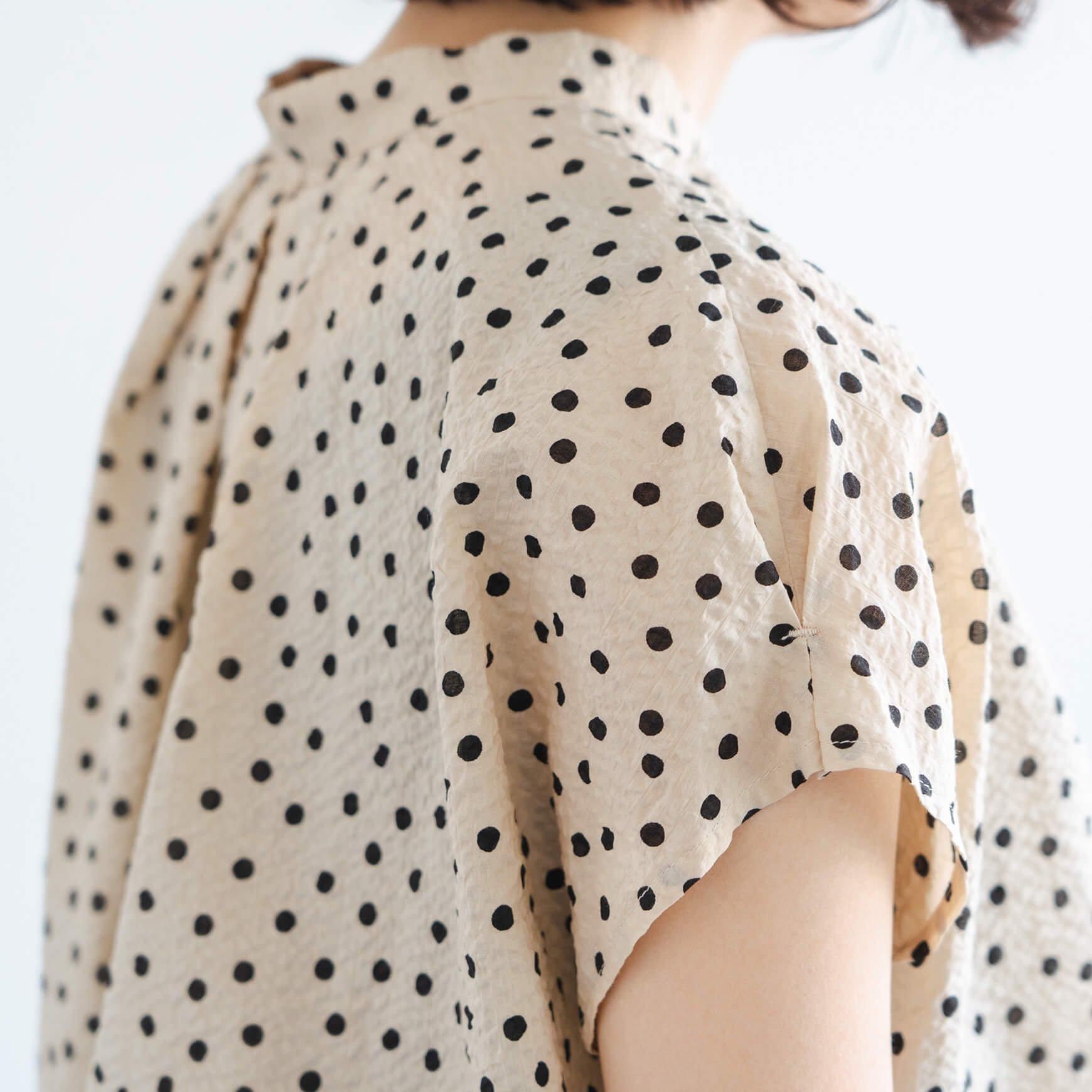 「somewearclothing」の2way フレンチ水玉ブラウス