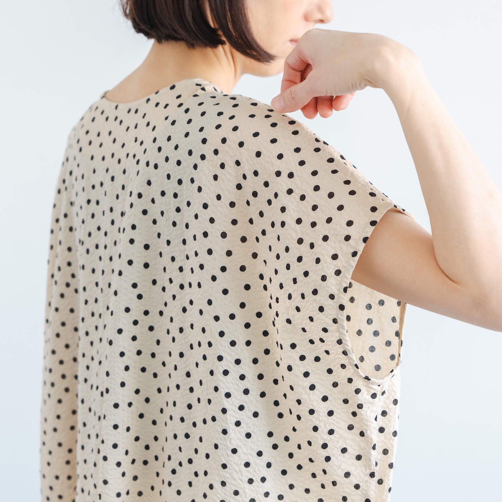 「somewearclothing」の2way フレンチ水玉ブラウス