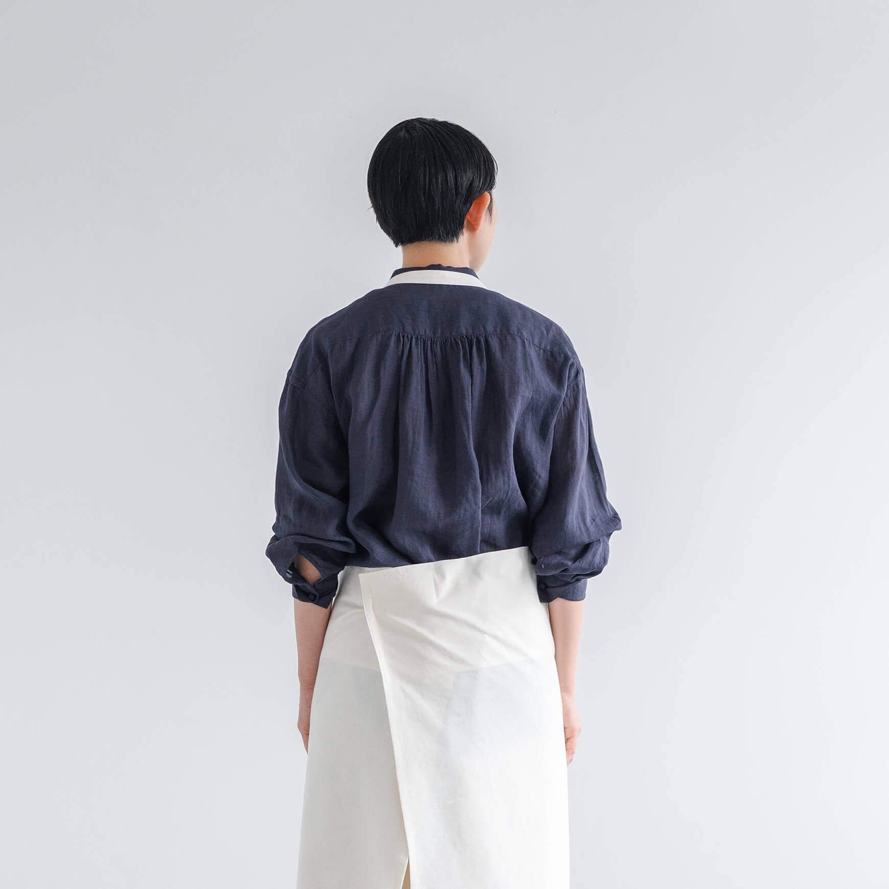 FEILエプロン　　伝統的な工芸織物 F/style 亀田縞のエプロン【黒鼠】 | folkhimeji's STORE