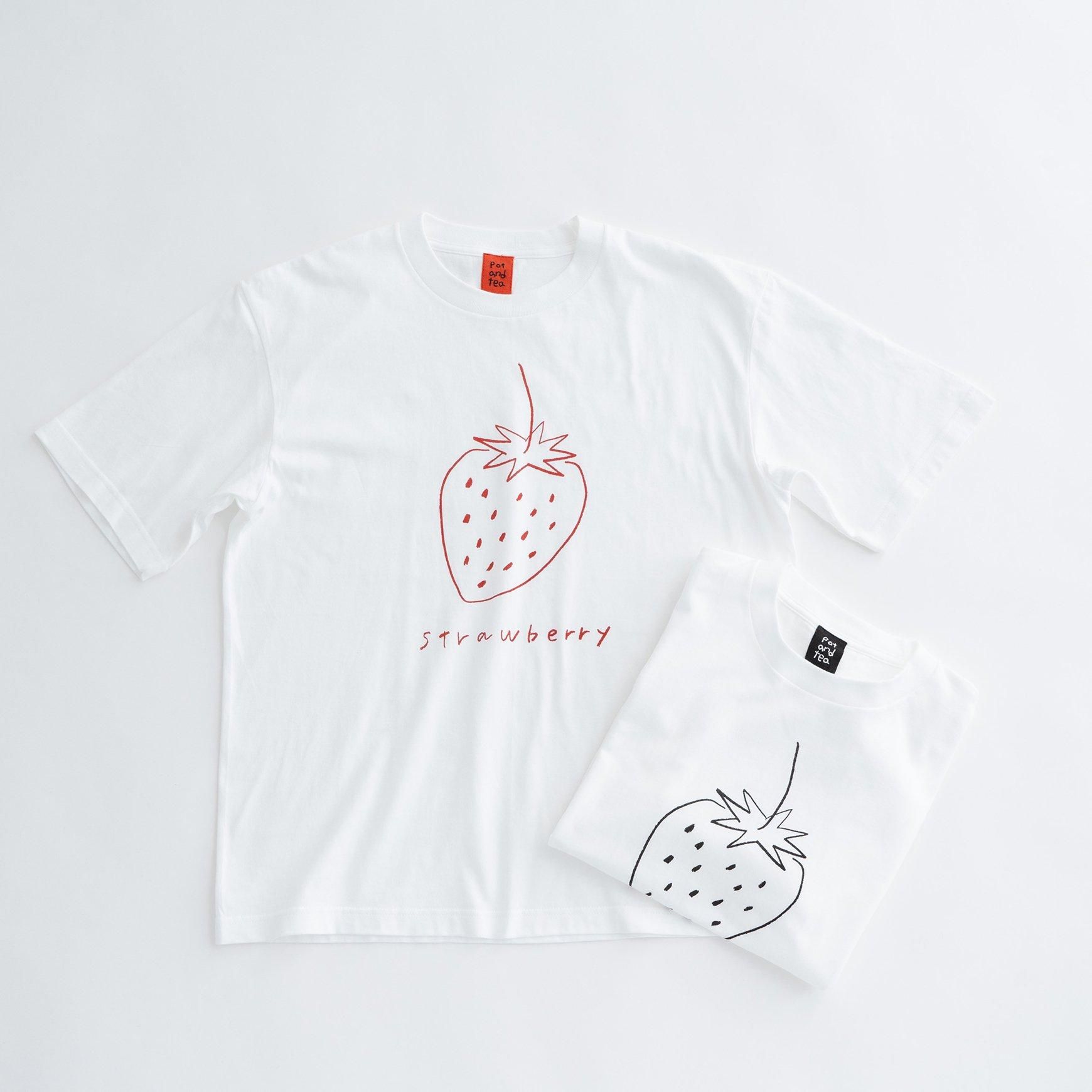 「pot and tea（ポットアンドティー）」のイチゴTシャツ / ラージサイズ