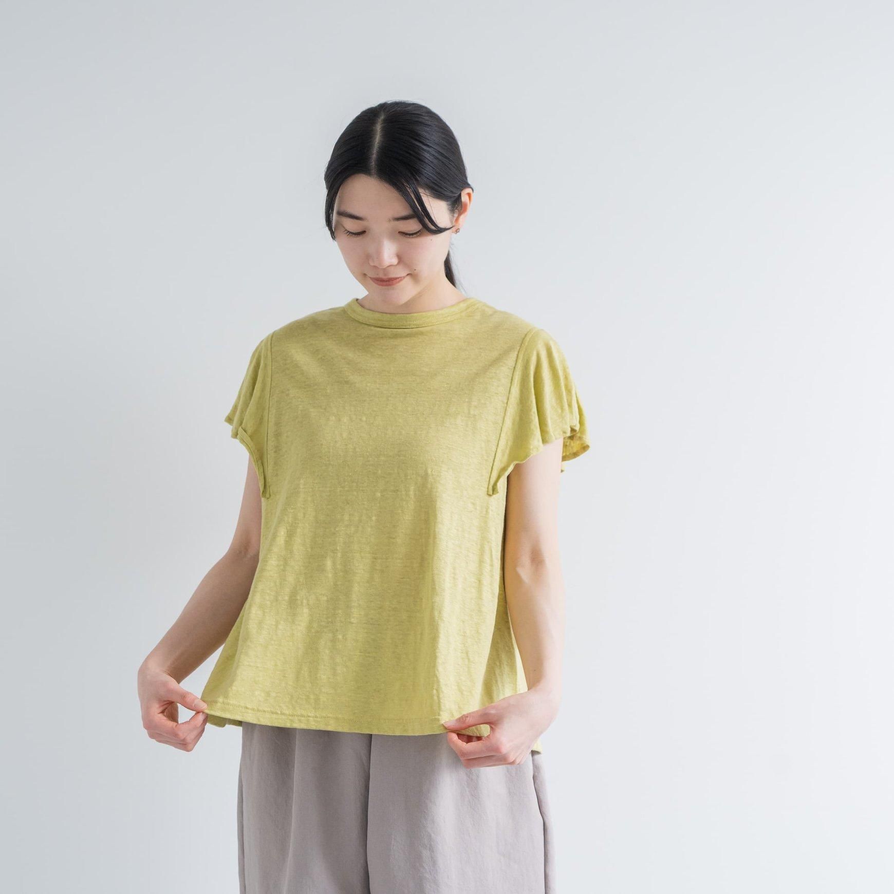 「CLASKA(クラスカ)」のリネン100Tシャツ<フリル>