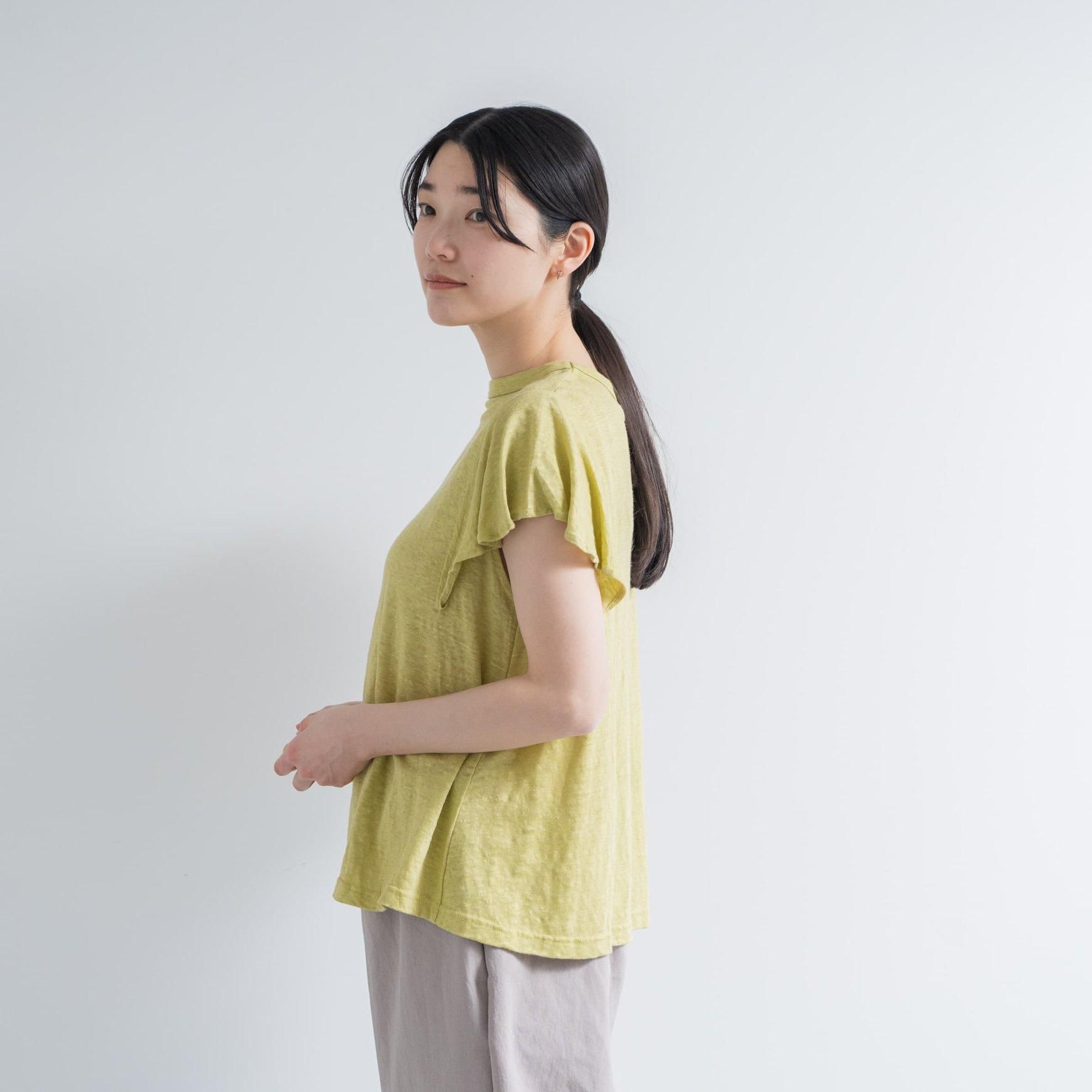 「CLASKA(クラスカ)」のリネン100Tシャツ<フリル>