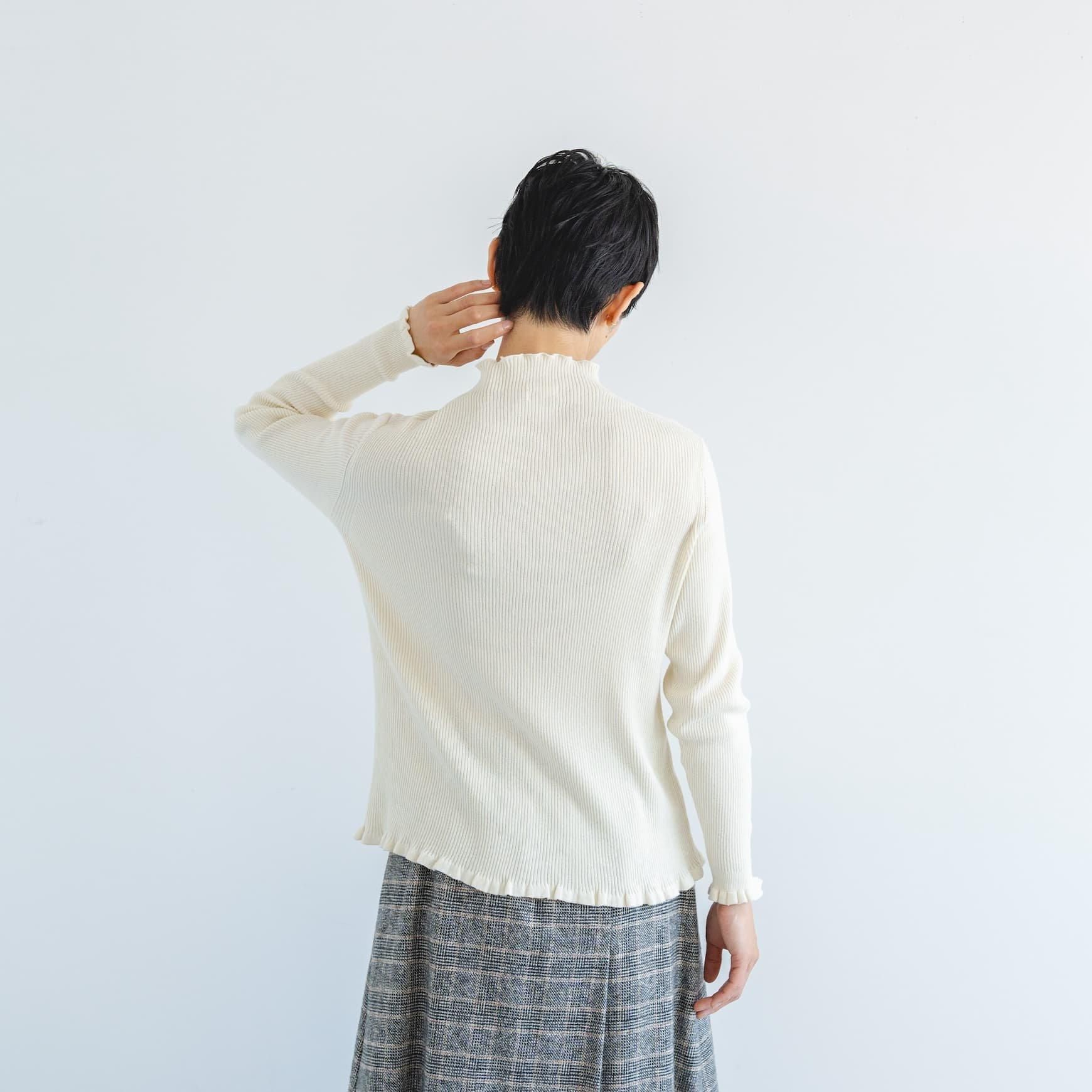 CABaN ウールコットンカシミヤ リブ タートルニットプル