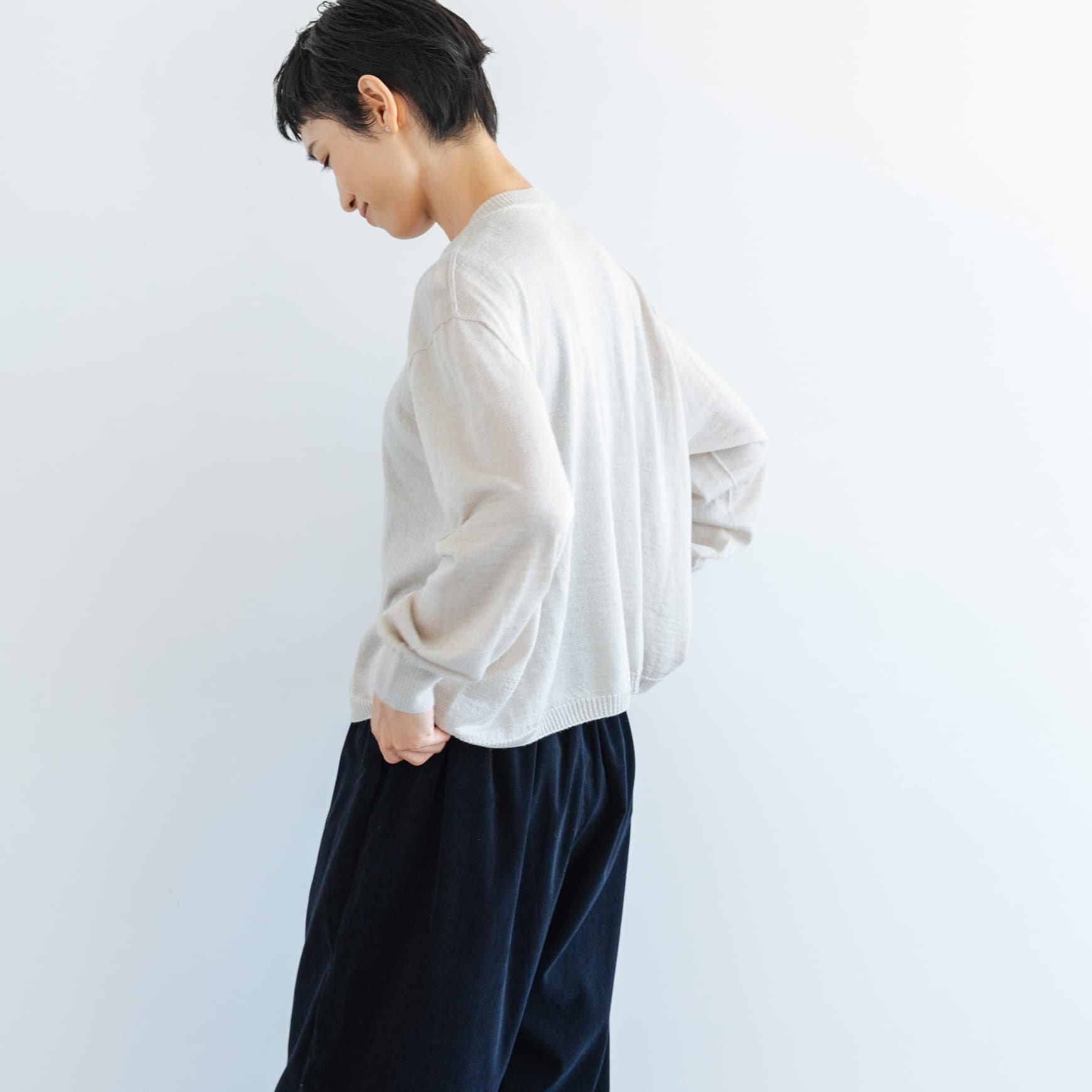 ウール×レーヨンクレープカーディガン