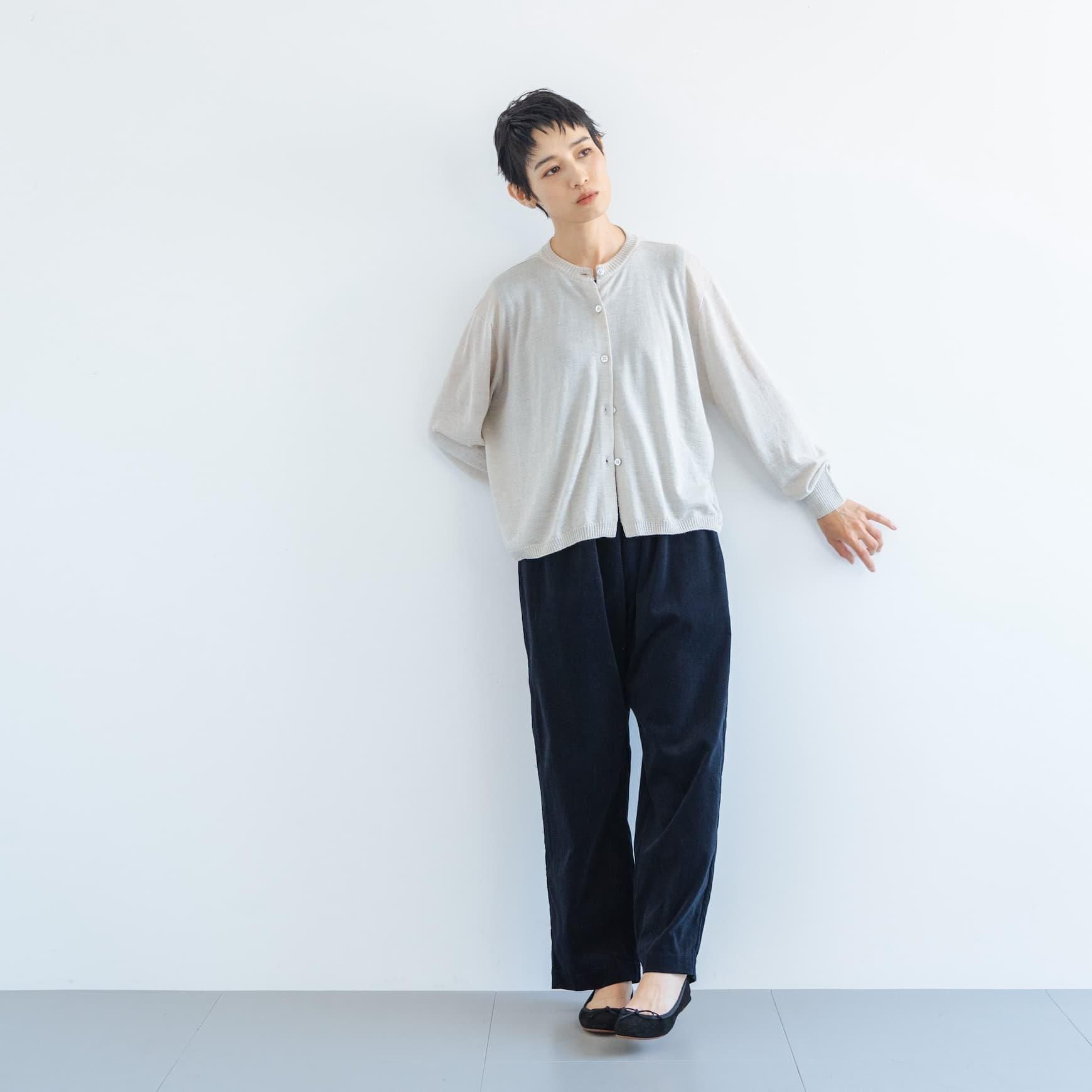 ウール×レーヨンクレープカーディガン
