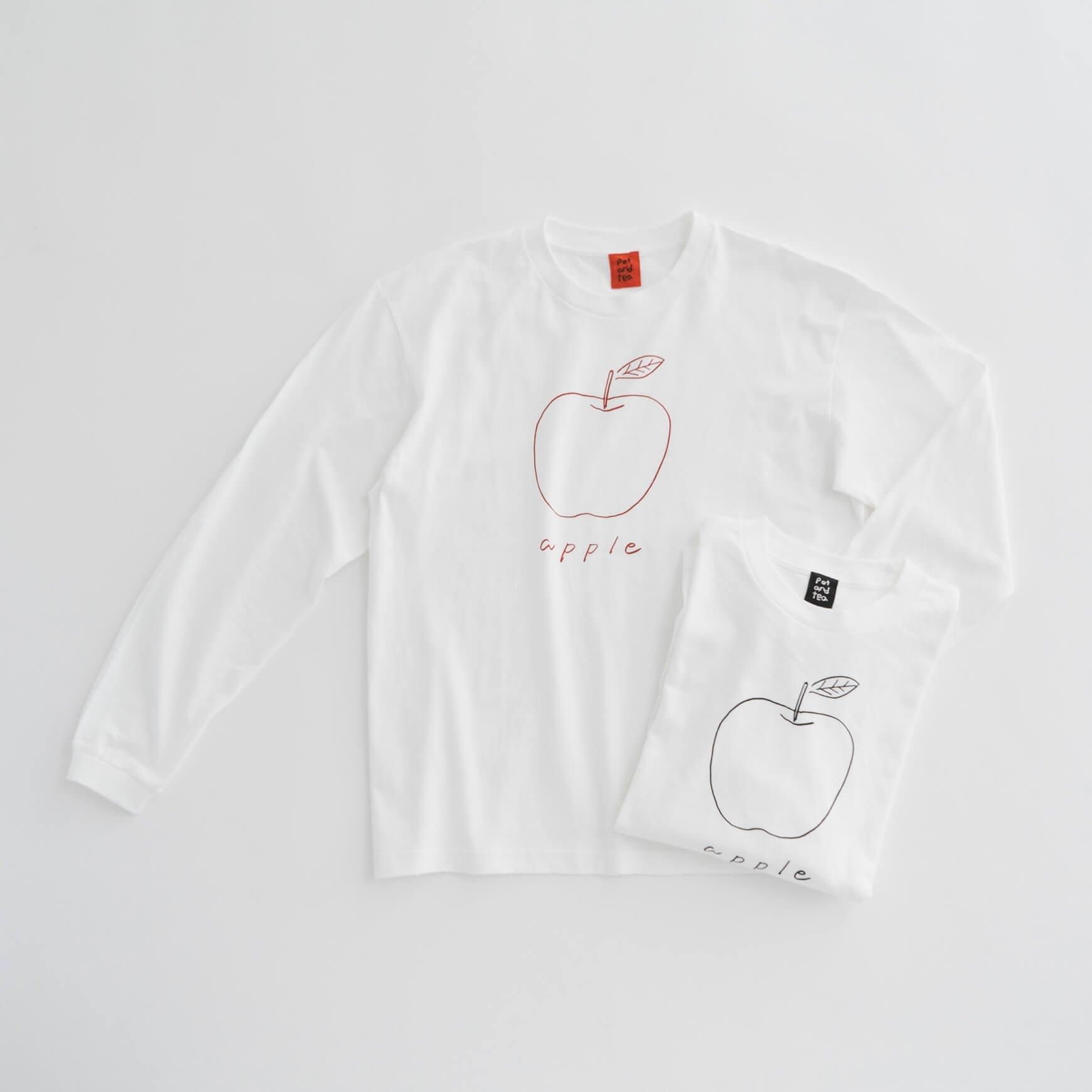 「pot and tea(ポットアンドティー)」のリンゴ長袖Tシャツ
