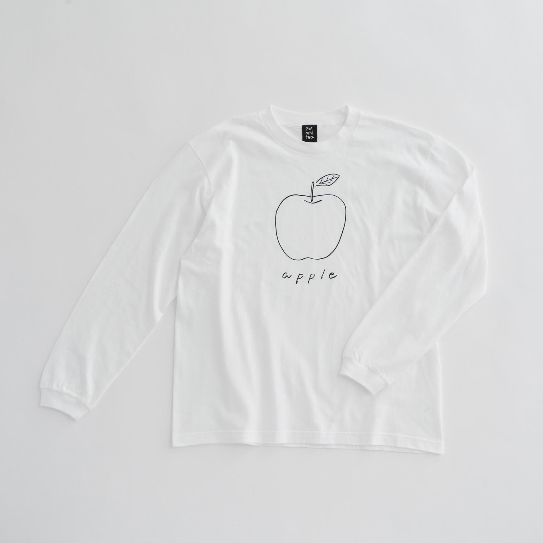 pot and tea（ポットアンドティー）｜リンゴ長袖Tシャツ