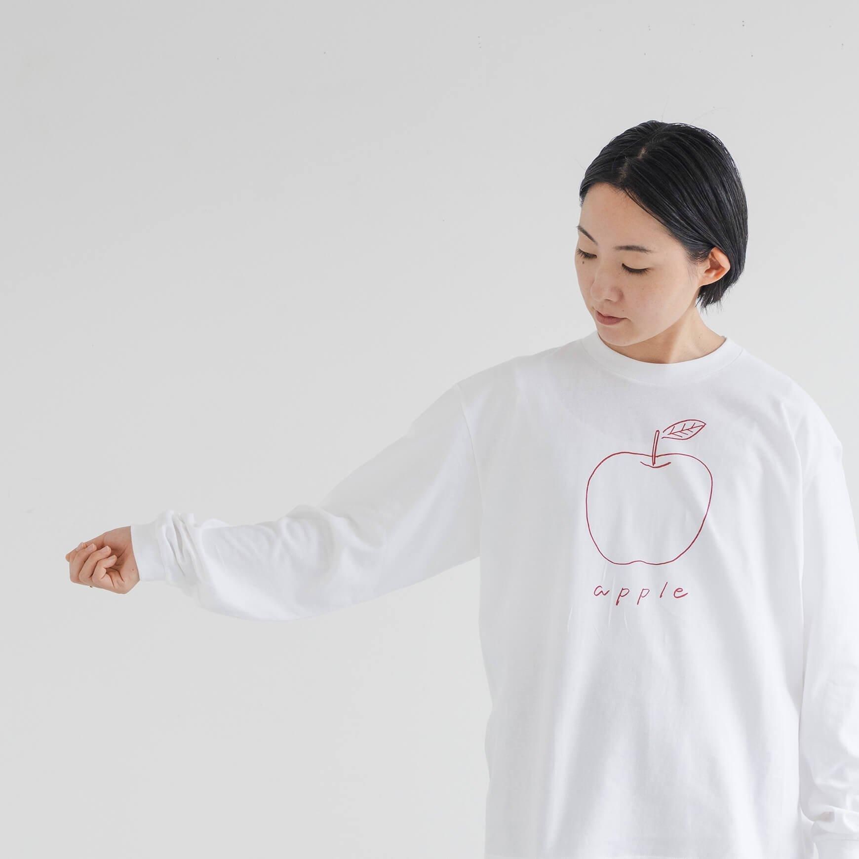 「pot and tea(ポットアンドティー)」のリンゴ長袖Tシャツ