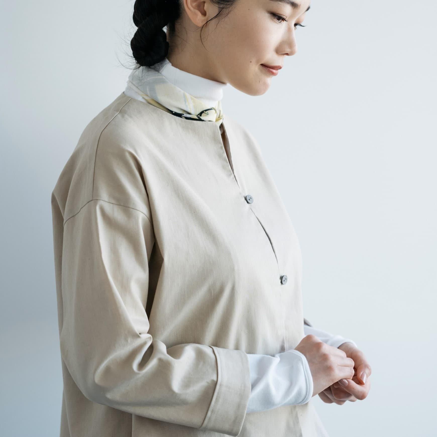 D のストレッチライトキャンバスシャツジャケット