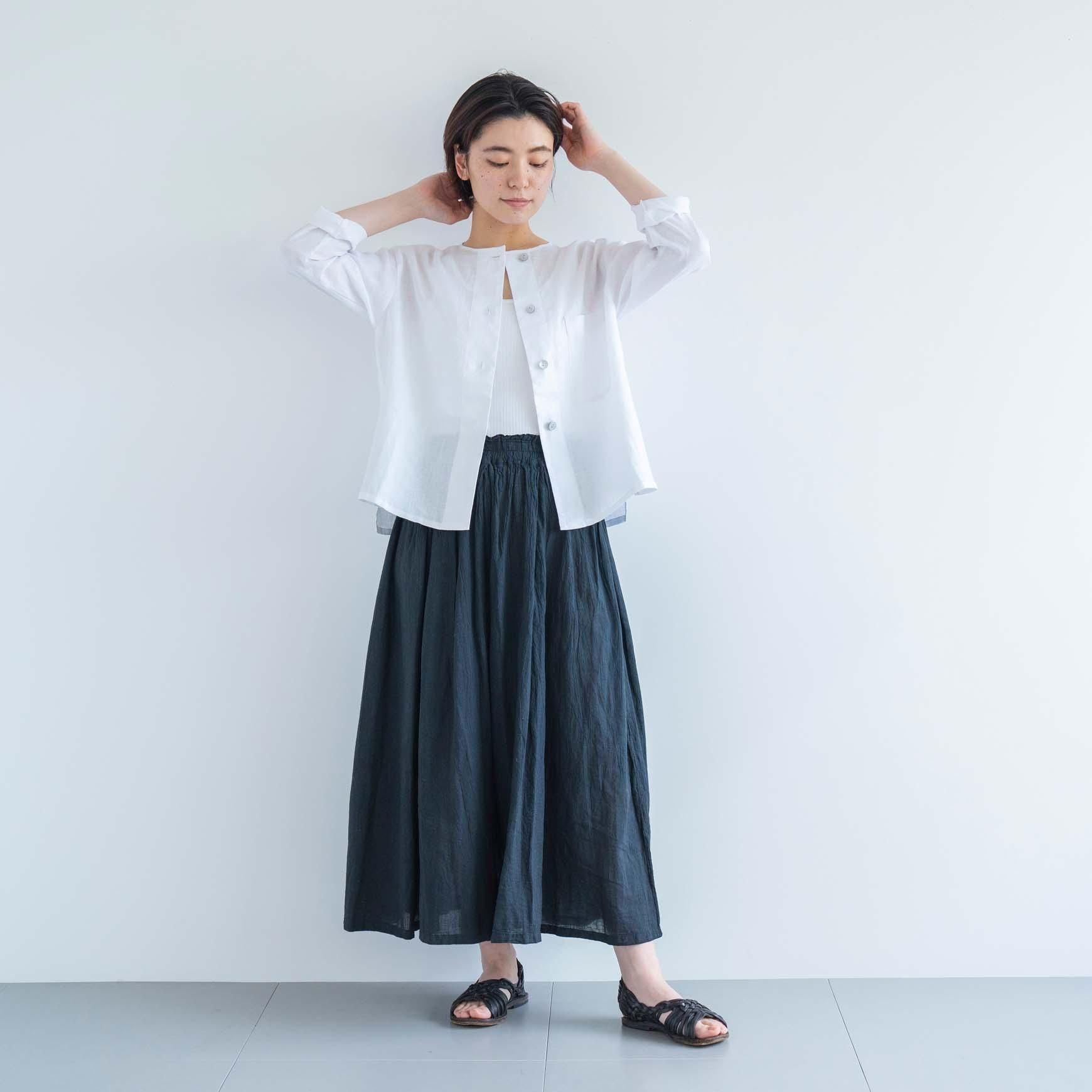 D の リネンポプリンポケットシャツ
