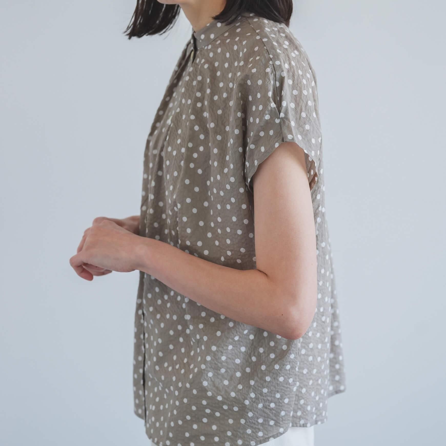 somewear clothing|2way フレンチ水玉ブラウス / モカベージュ somewear clothing|2way フレンチ水玉ブラウス / モカベージュ