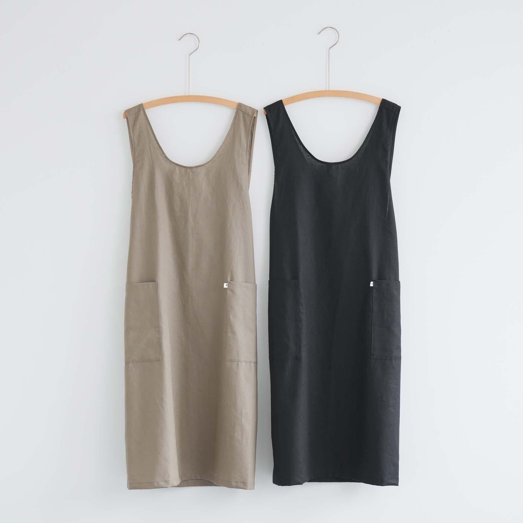 【未使用、美品】Crossback Apron 100%コットン Crossback Apron - Olive and Linen