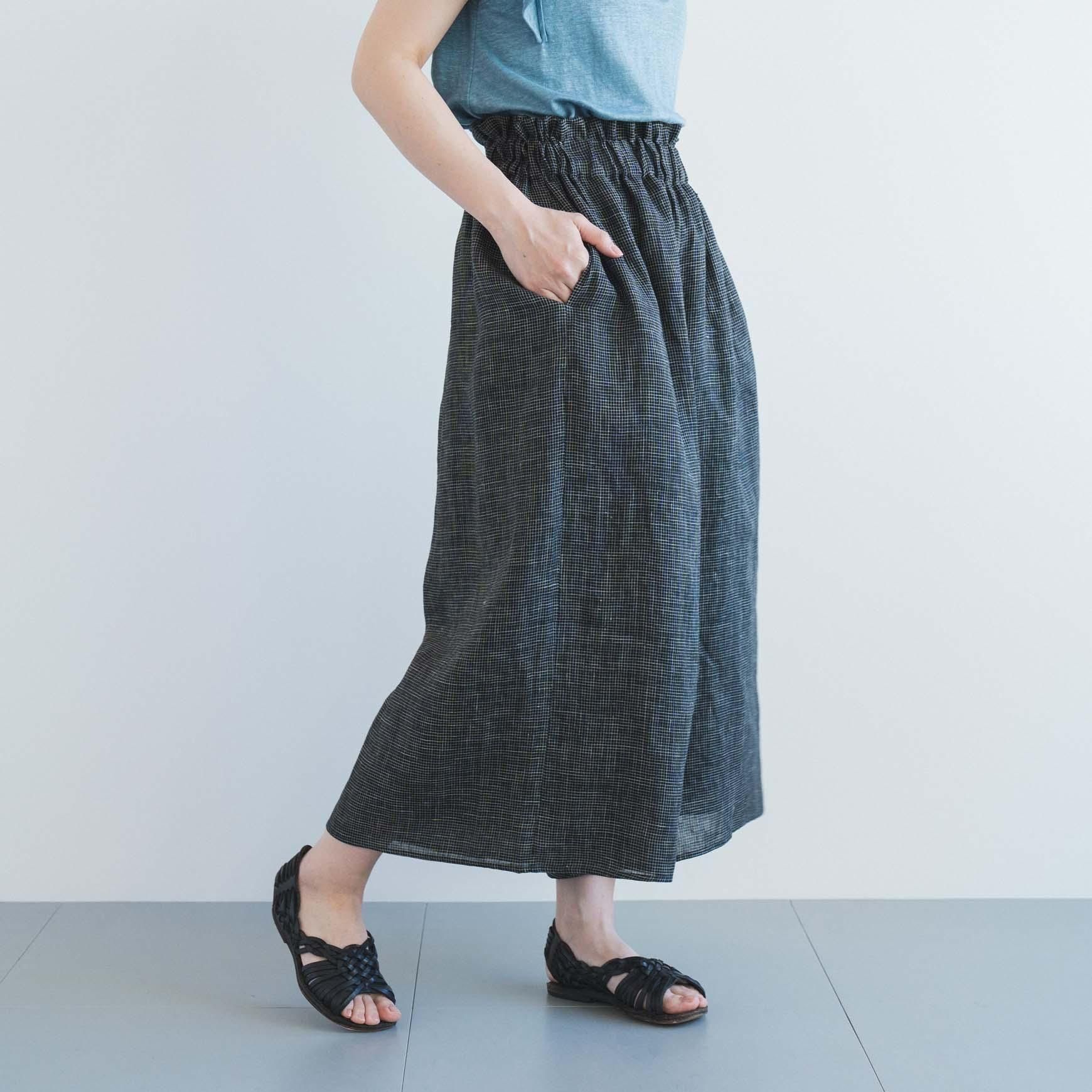 CLASKA(クラスカ)のリネンチェックキュロットワイドパンツ