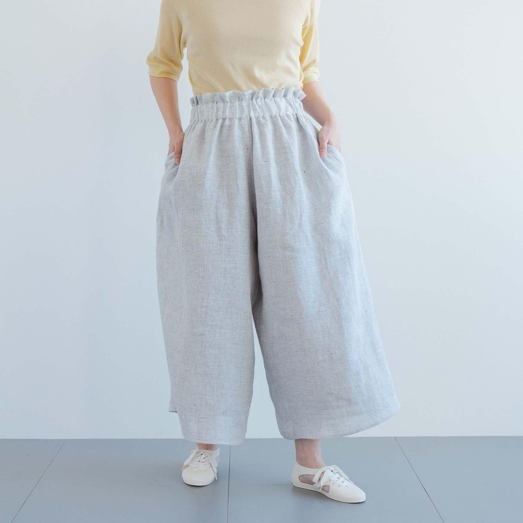 CLASKA(クラスカ)のリネンチェックキュロットワイドパンツ