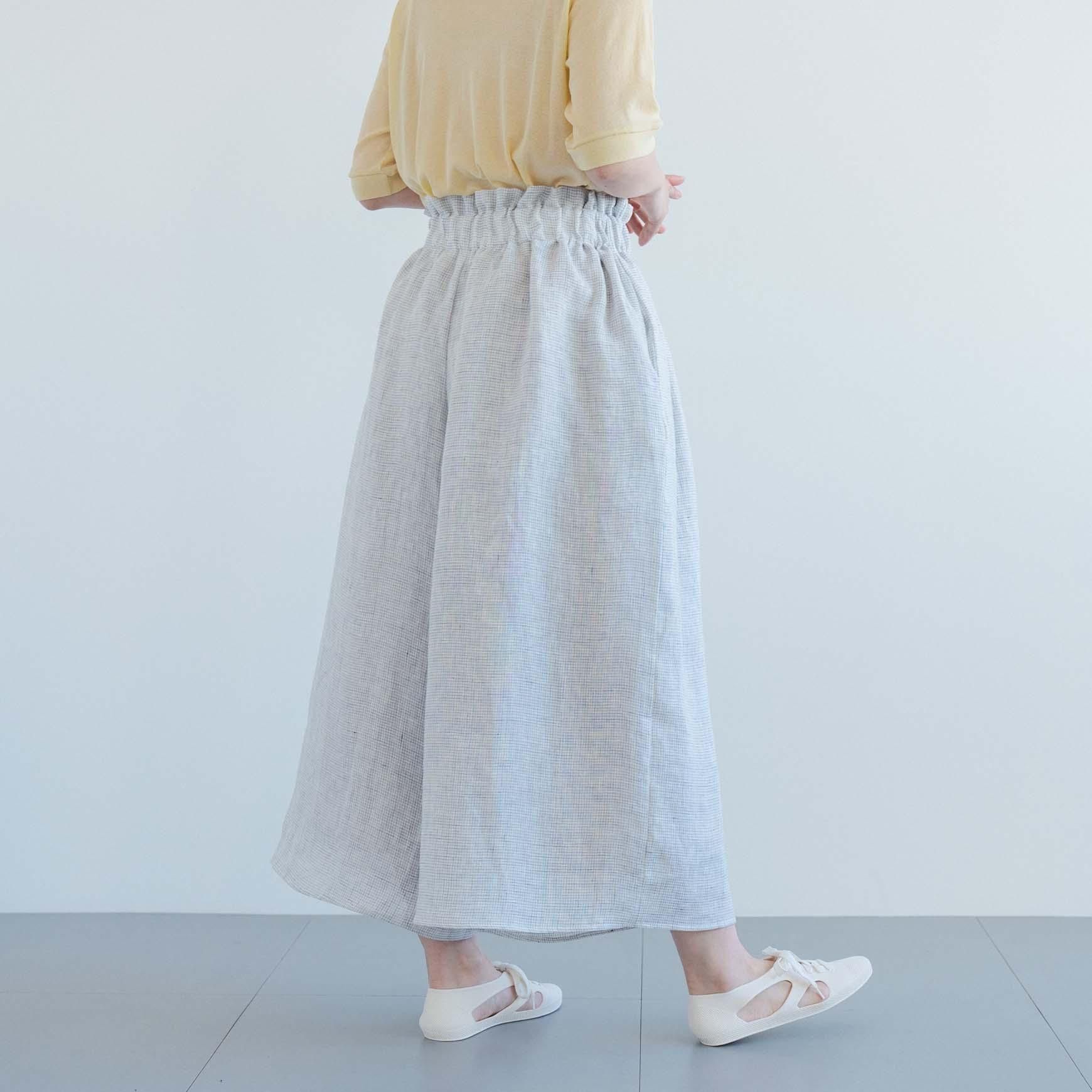 CLASKA(クラスカ)のリネンチェックキュロットワイドパンツ