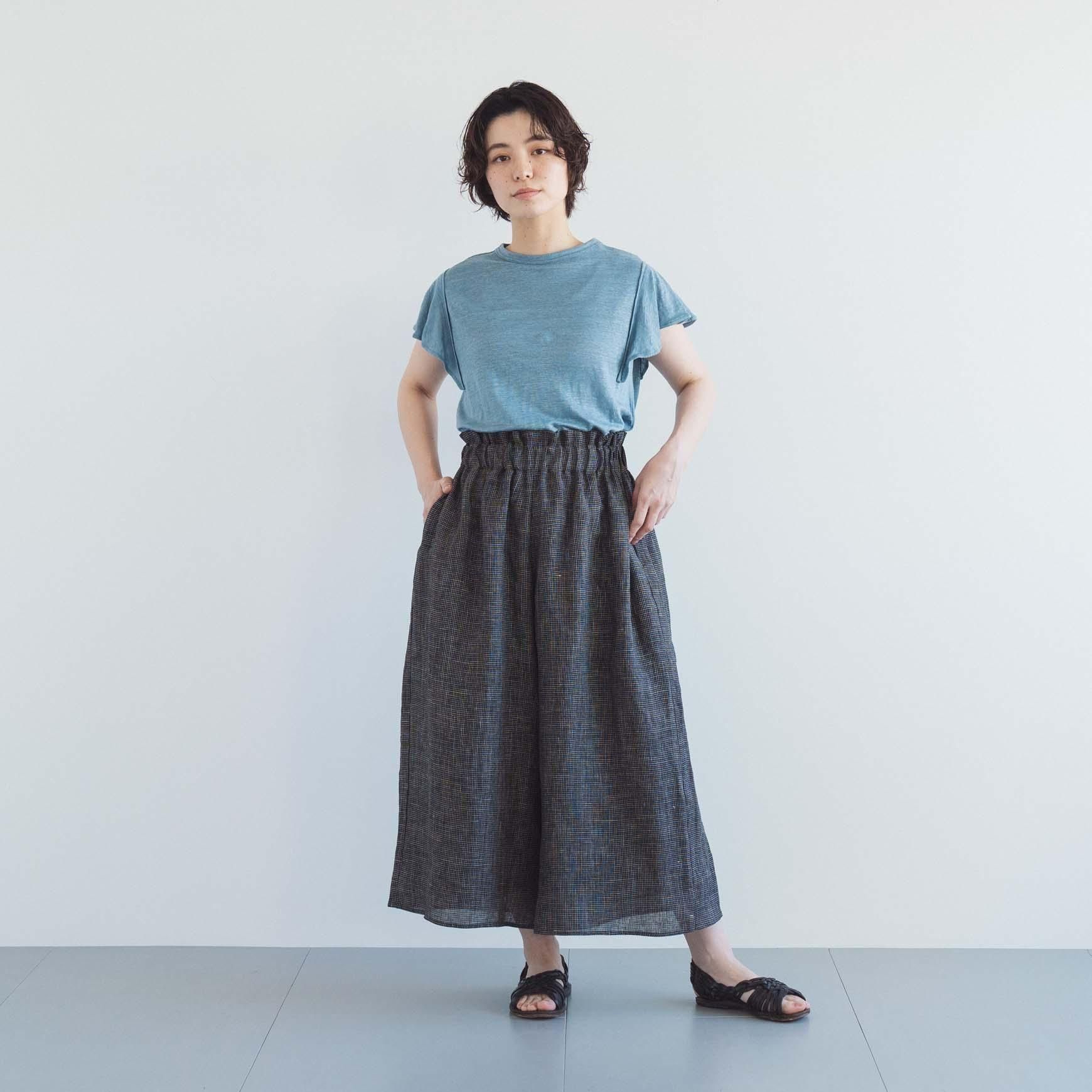 CLASKA(クラスカ)のリネンチェックキュロットワイドパンツ