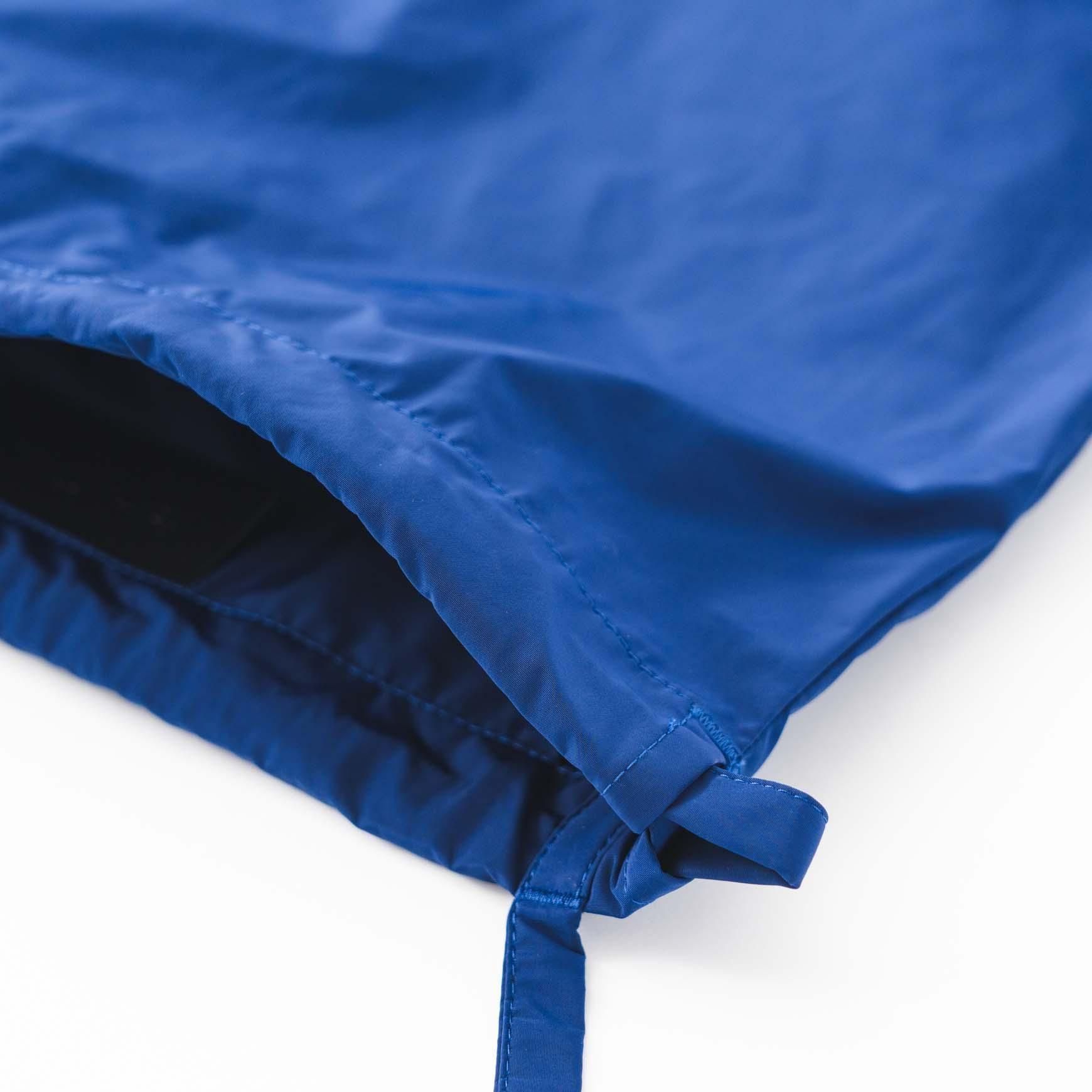 Drawstring bag with strap / ブルー
