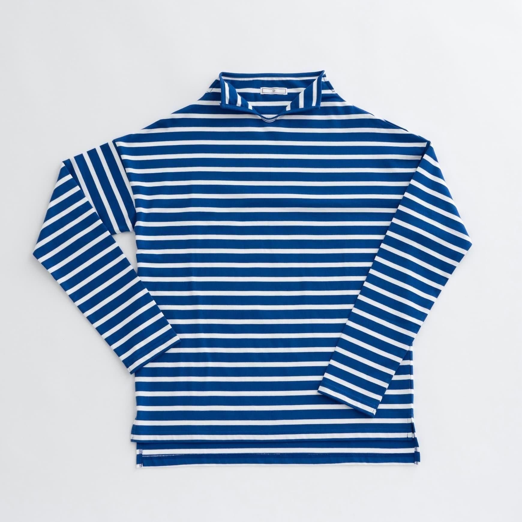 CLASKA(クラスカ)のポロネックボーダー / ブルー×ホワイト