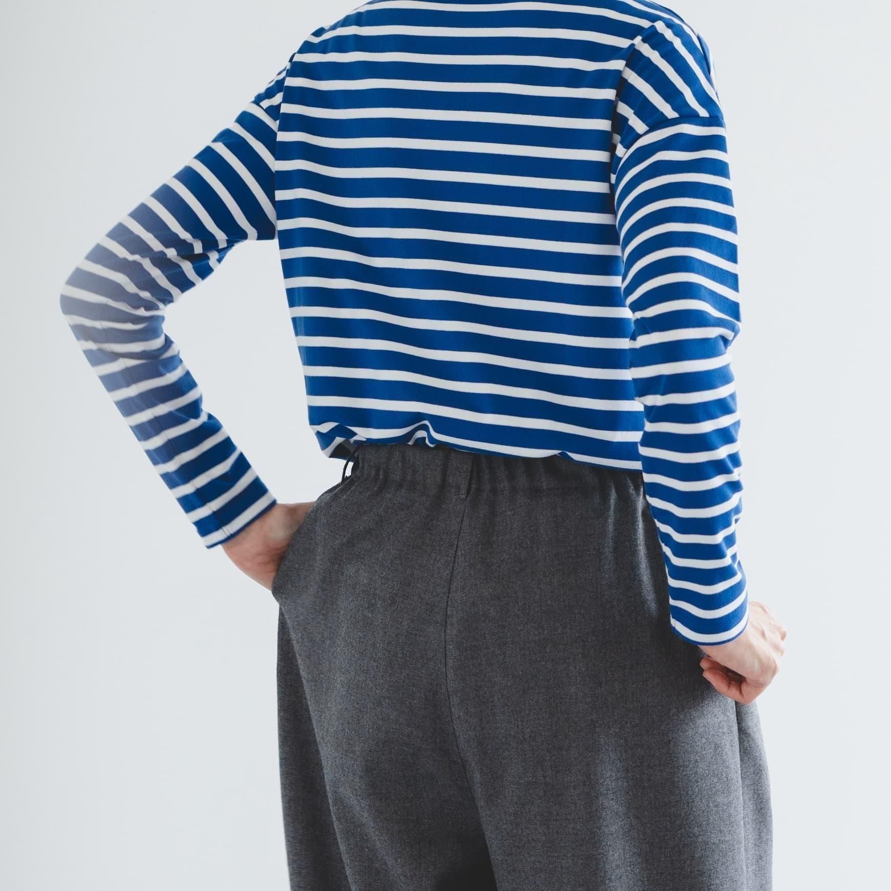 CLASKA(クラスカ)のポロネックボーダー / ブルー×ホワイト