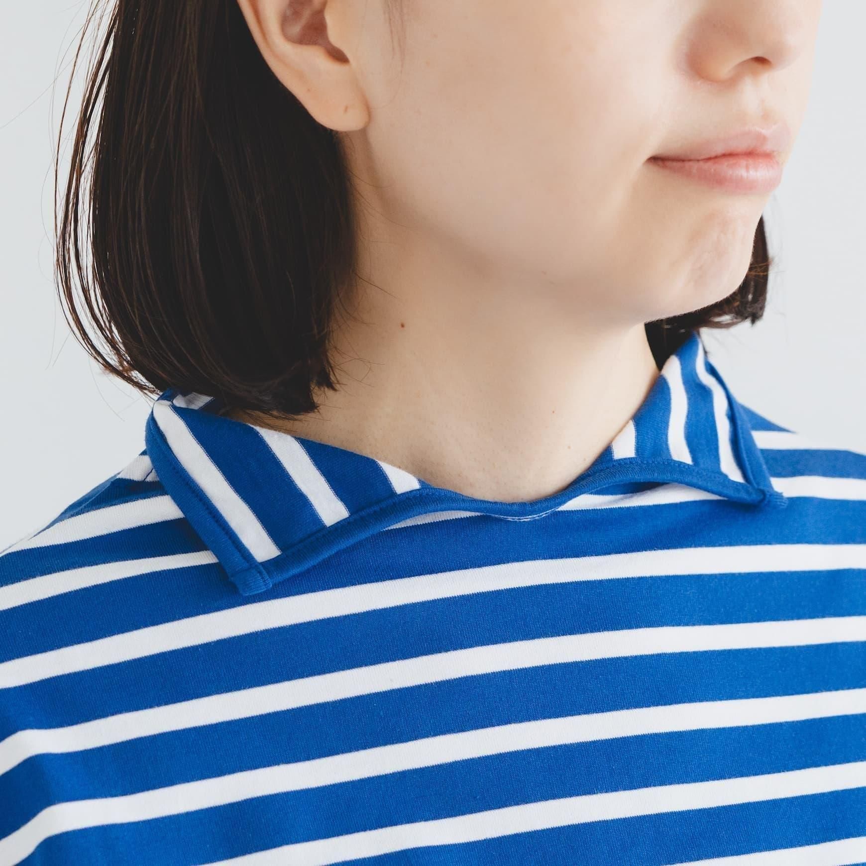 CLASKA(クラスカ)のポロネックボーダー / ブルー×ホワイト