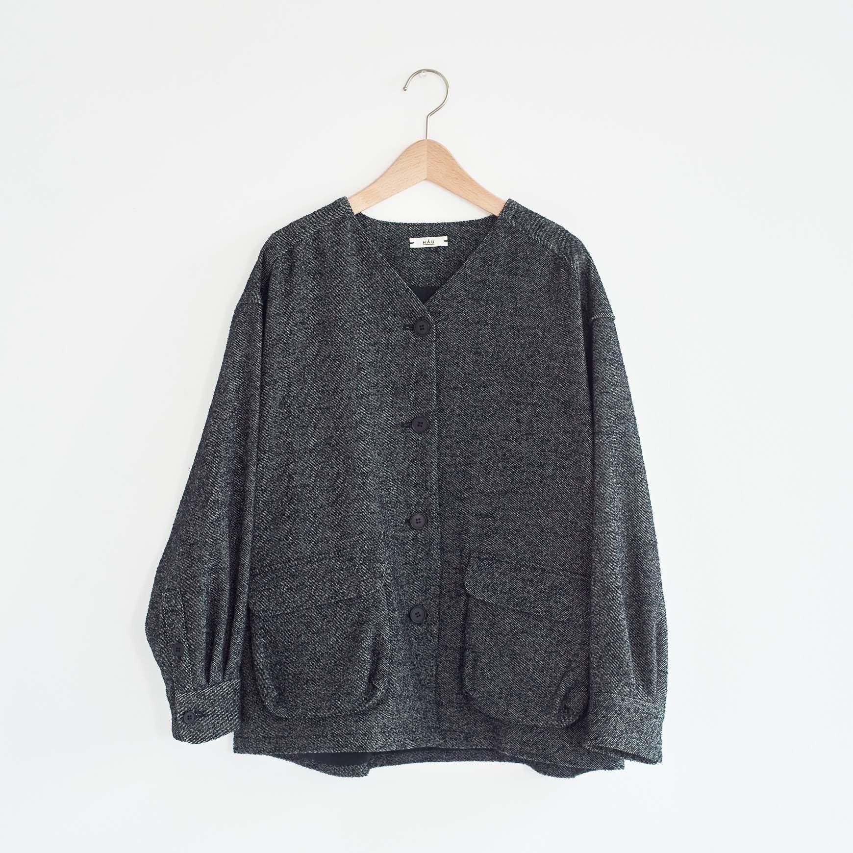 v neck jacket "tweed"