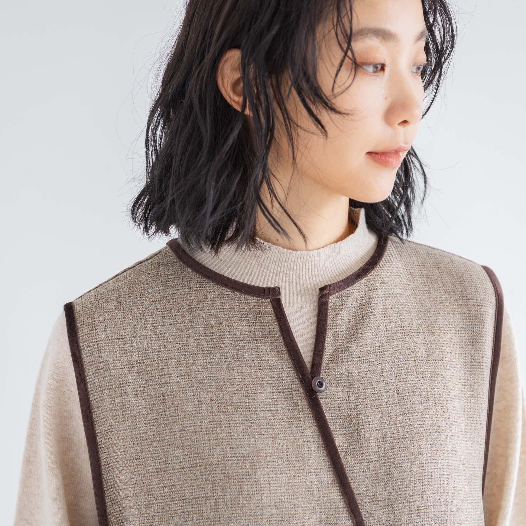 D の ポリエステルツイードのサロペットパンツ