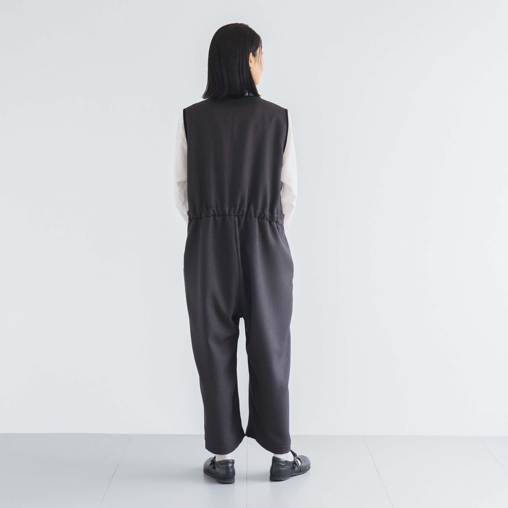 D の ポリエステルツイードのサロペットパンツ