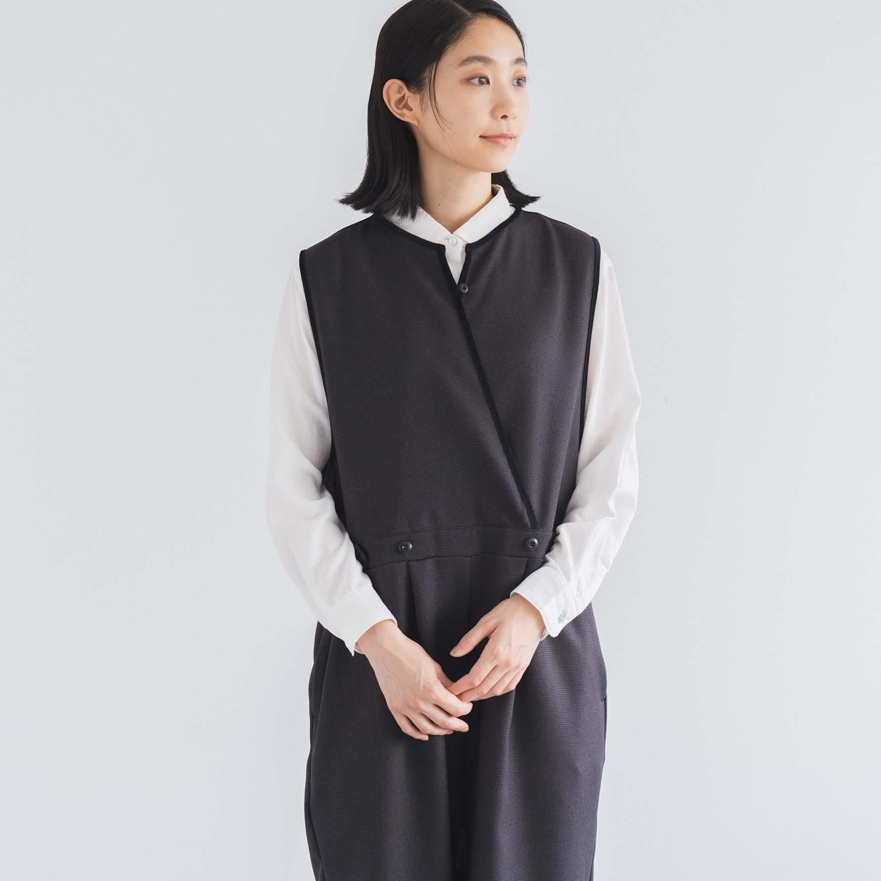 D の ポリエステルツイードのサロペットパンツ