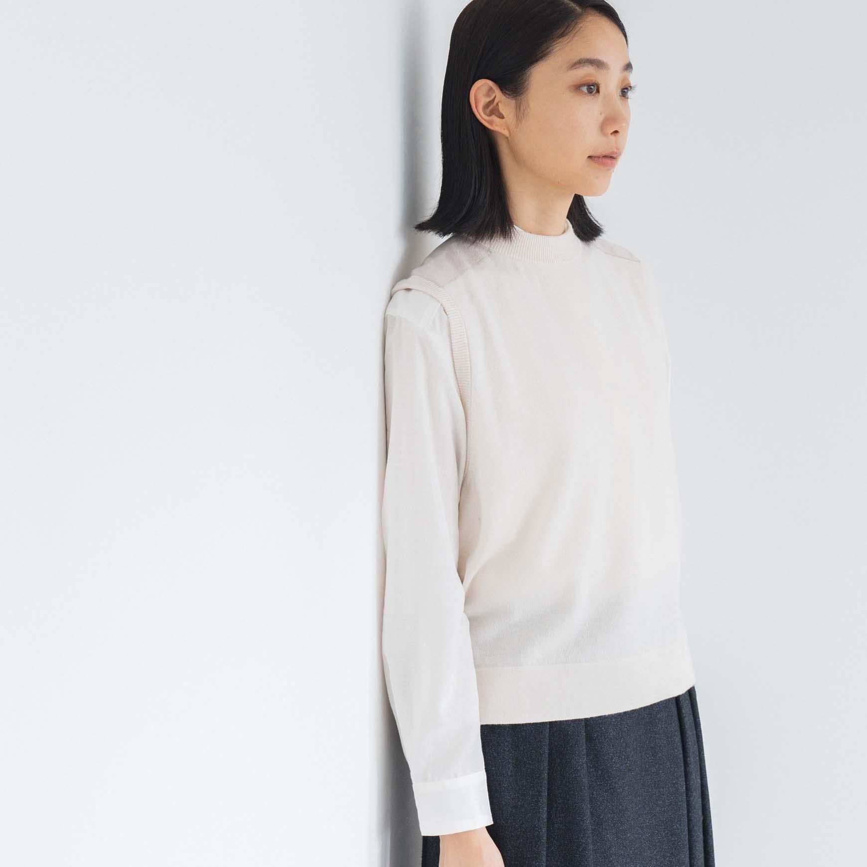 D の ウォッシャブルウールパッチベスト