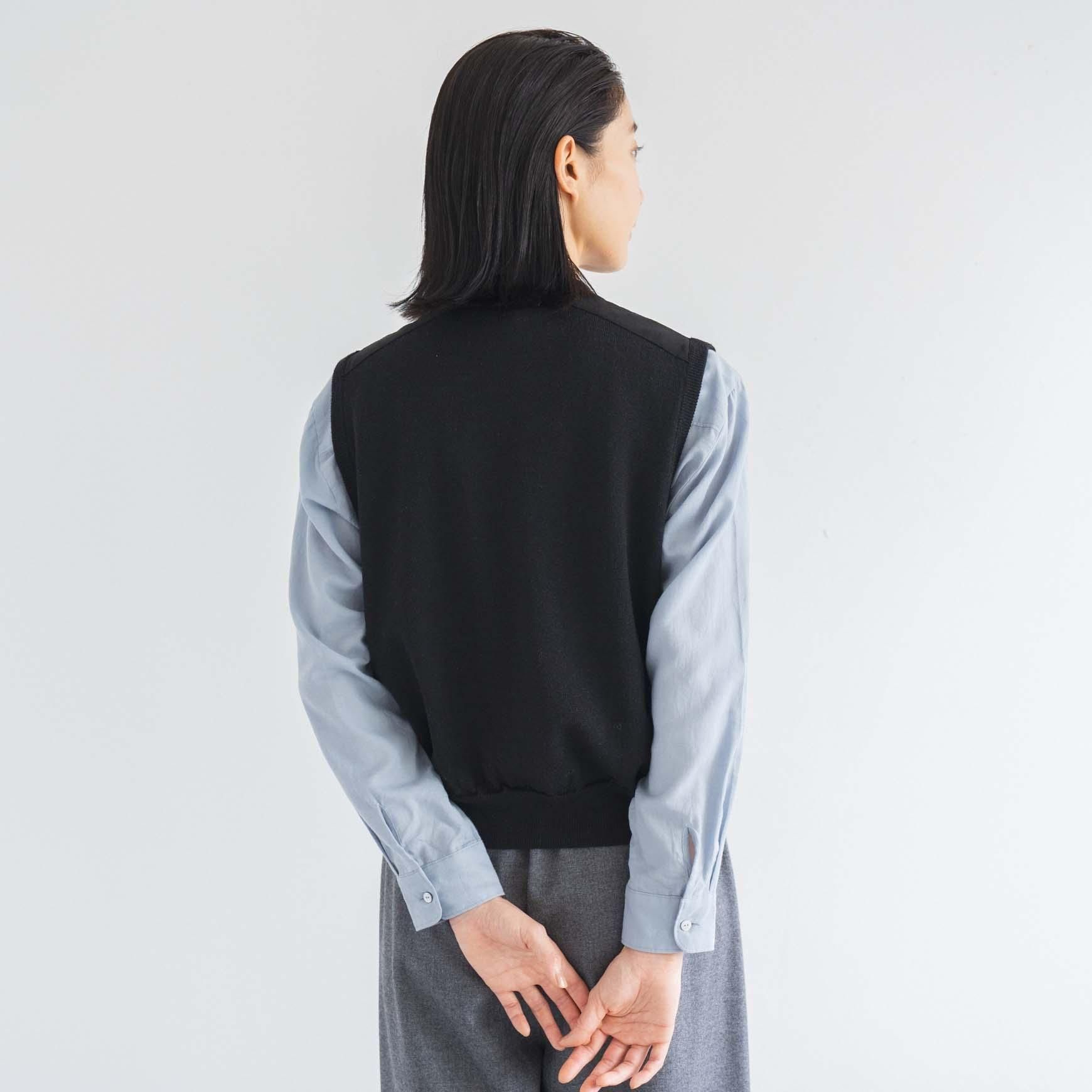 D の ウォッシャブルウールパッチベスト