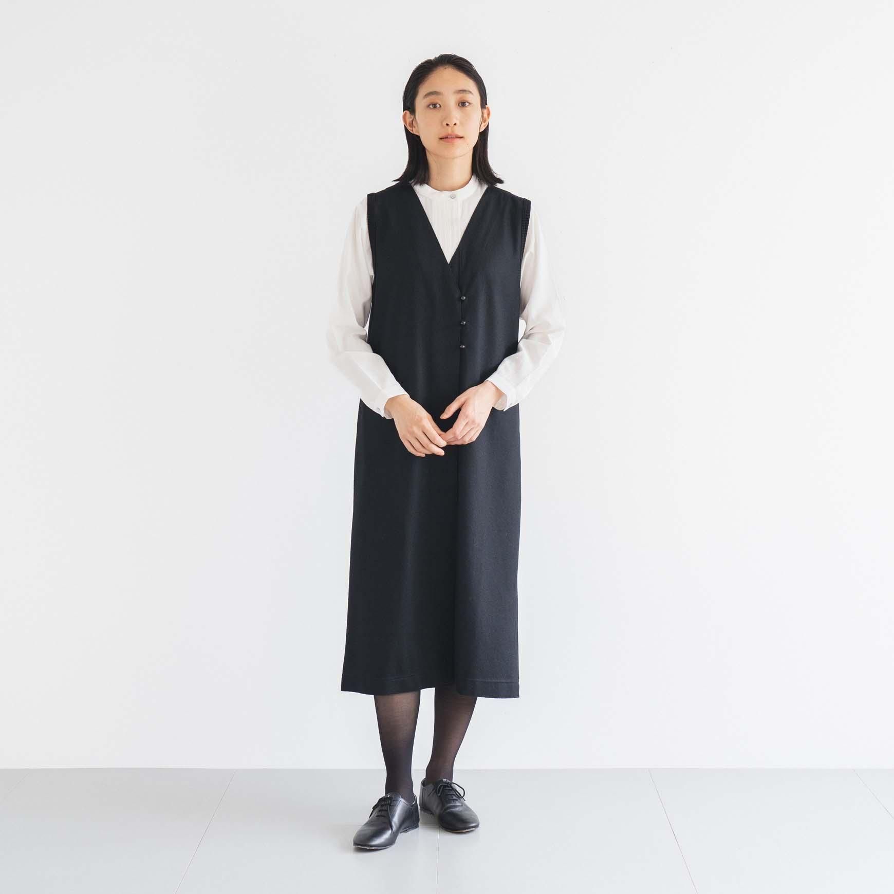 D の ウールフラノノースリーブワンピース