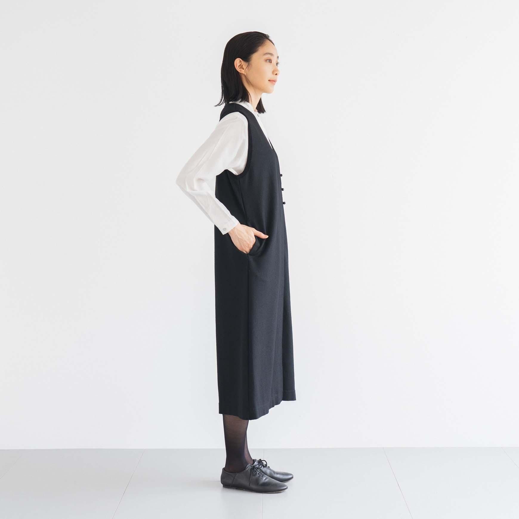 CLASKA（クラスカ）｜ウールフラノノースリーブワンピース