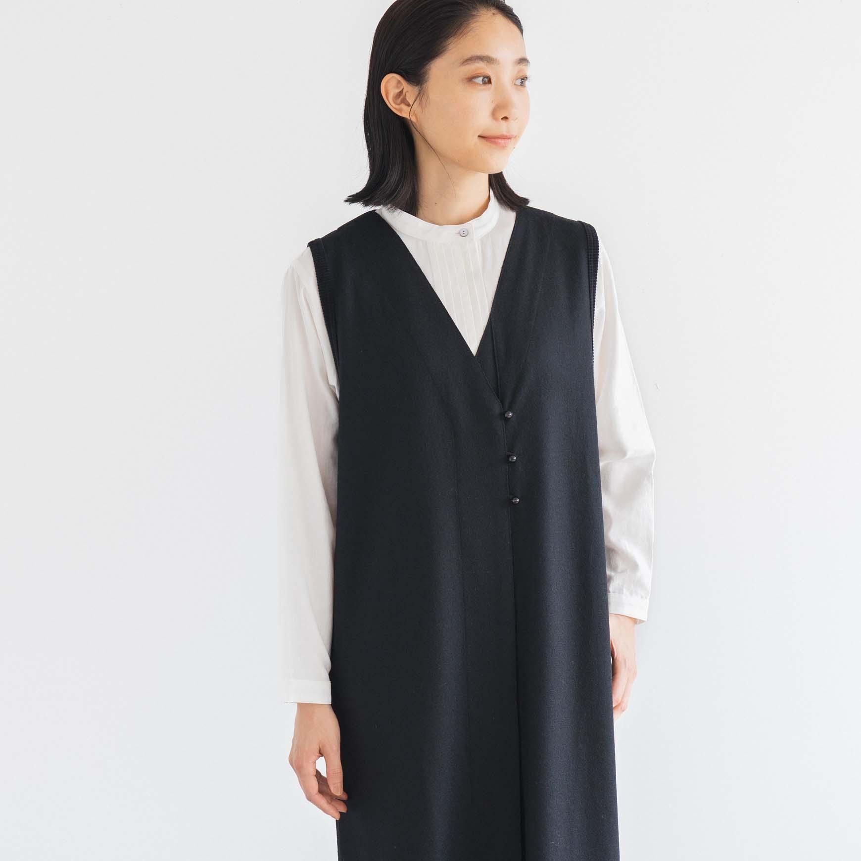 CLASKA（クラスカ）｜ウールフラノノースリーブワンピース