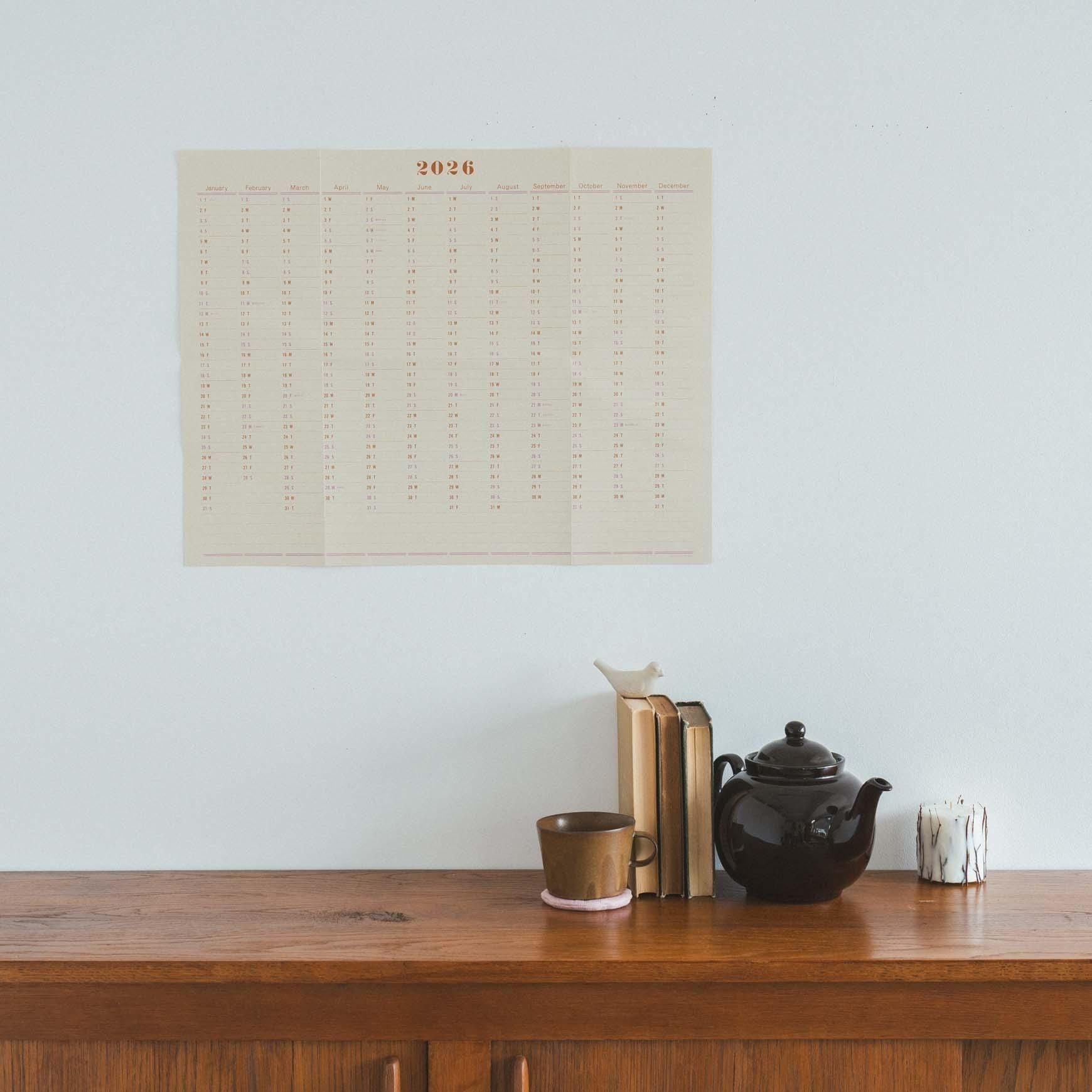 One Year Wall Calendar 2026