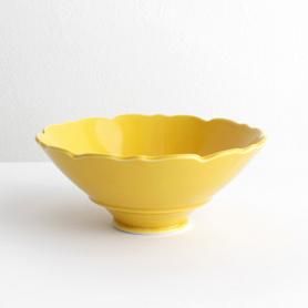 ★素敵　ガラス器　お皿　小花もよう　　　♡黄色 洸琳窯｜桔梗高台中付き - テーブルウェア - 碗・ボウル - 女性