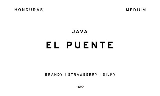 EL PUENTE - JAVA -  |  HONDURAS  /100g