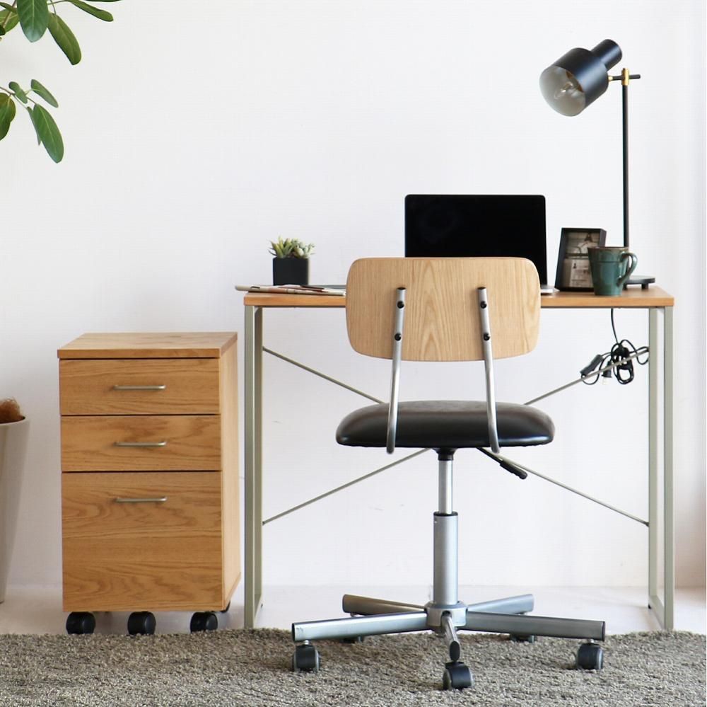 オークの風合いが美しいシンプルなデスクワゴン[drip Desk Chest オークの風合いが美しいシンプルなデスクワゴン[drip Desk Chest