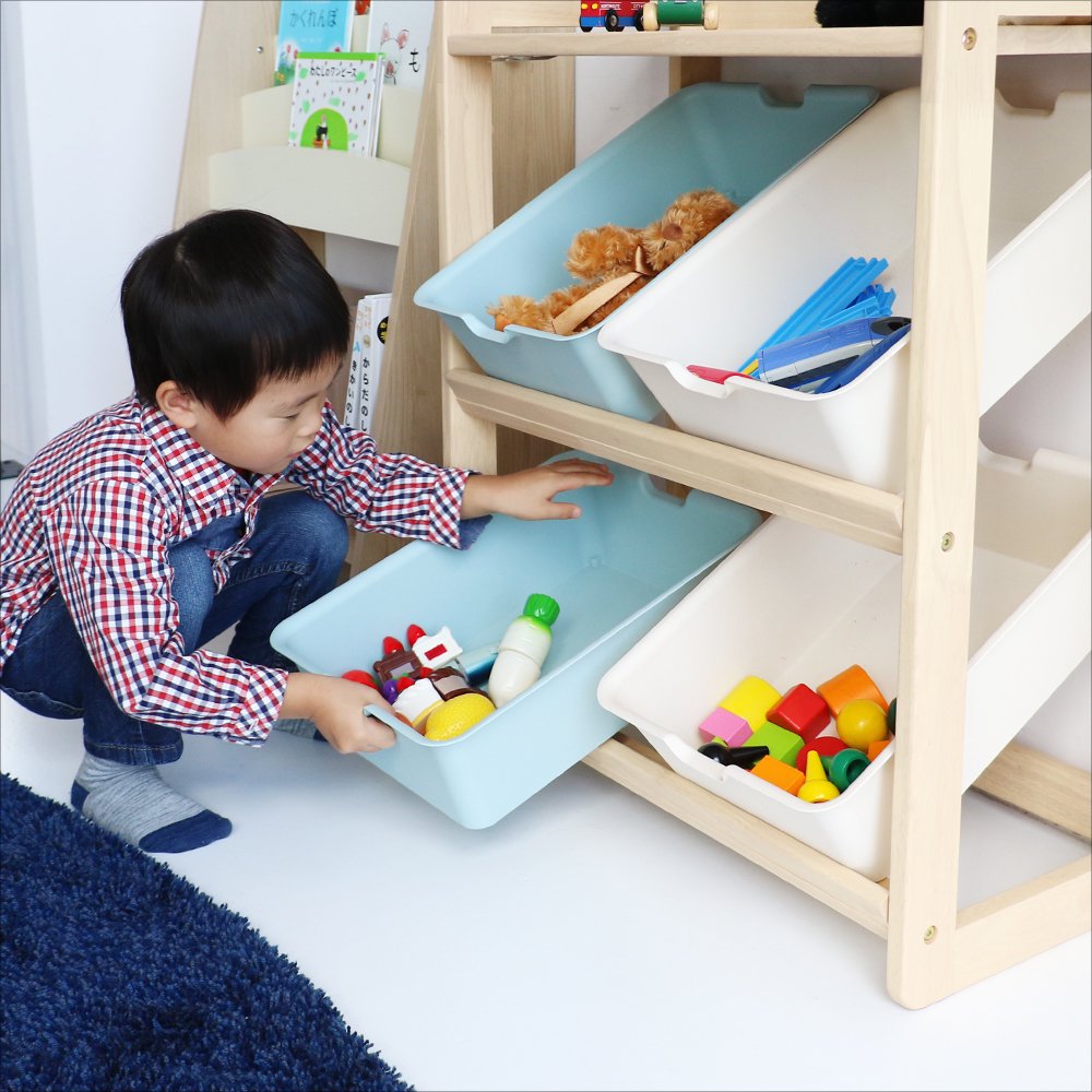 木製のナチュラルなおもちゃ収納 コンパクトサイズでおもちゃを取り出しやすい Kids Toybox Rack -buzz- ILR-3581